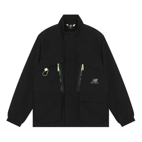 New Balance Men's New Balance Fleece Lined Stay Warm Woven Sports Jacket Black AMJ21357-BK - 1