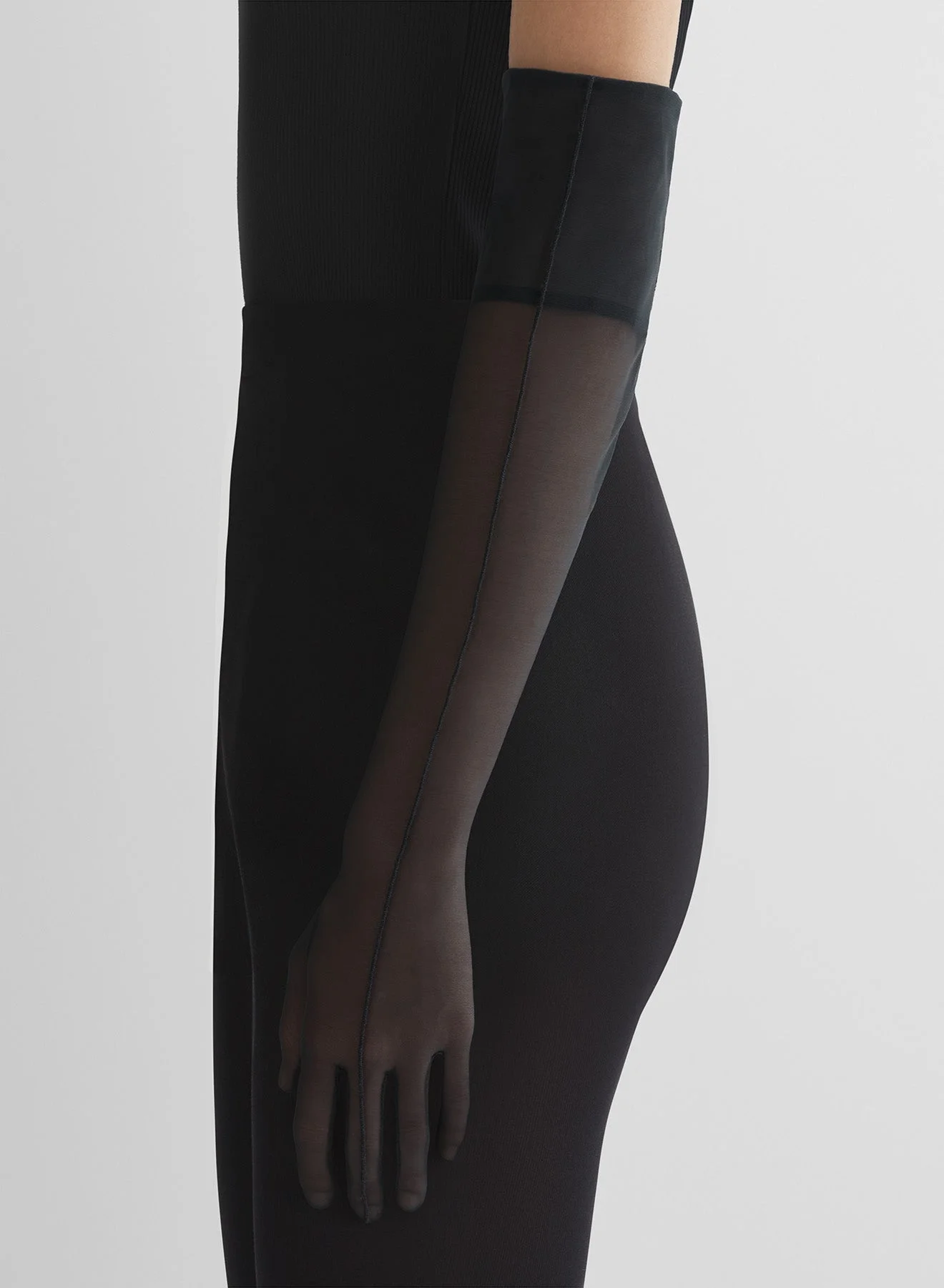 re/edit stretch illusion black gloves - 1