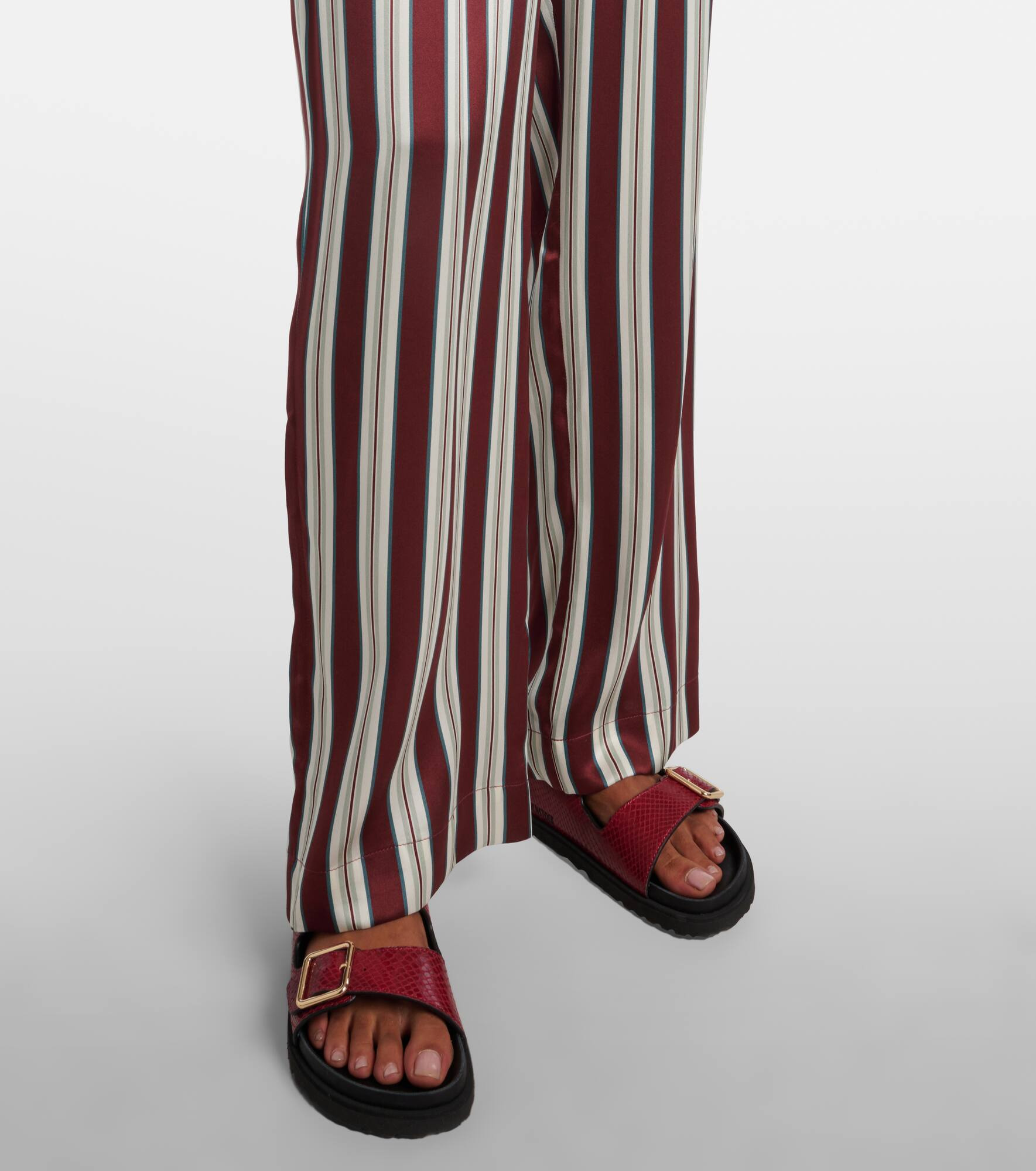 Rosa striped silk satin pajama pants - 5