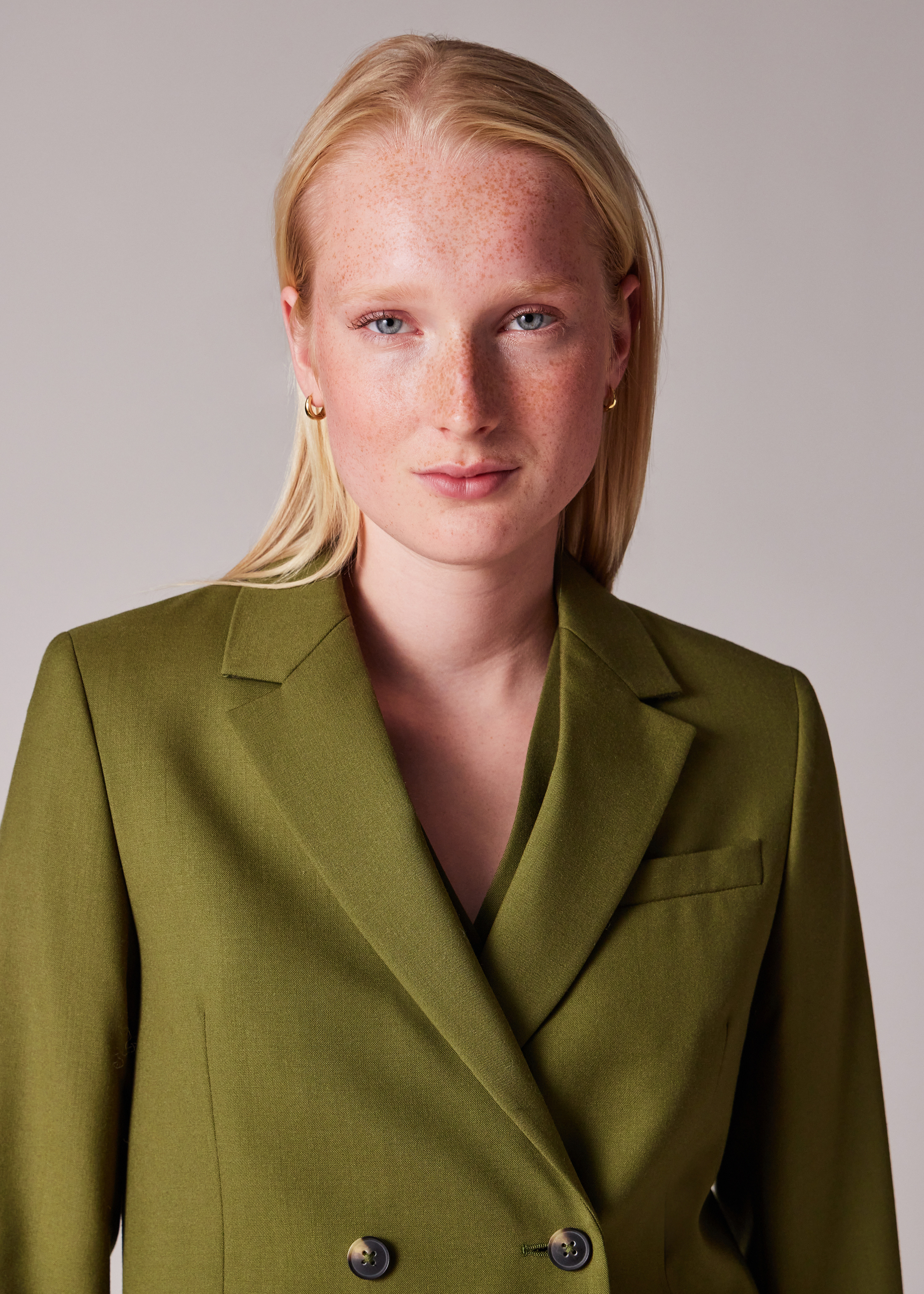 Women's Olive Green Wool Three-Piece Suit - 4