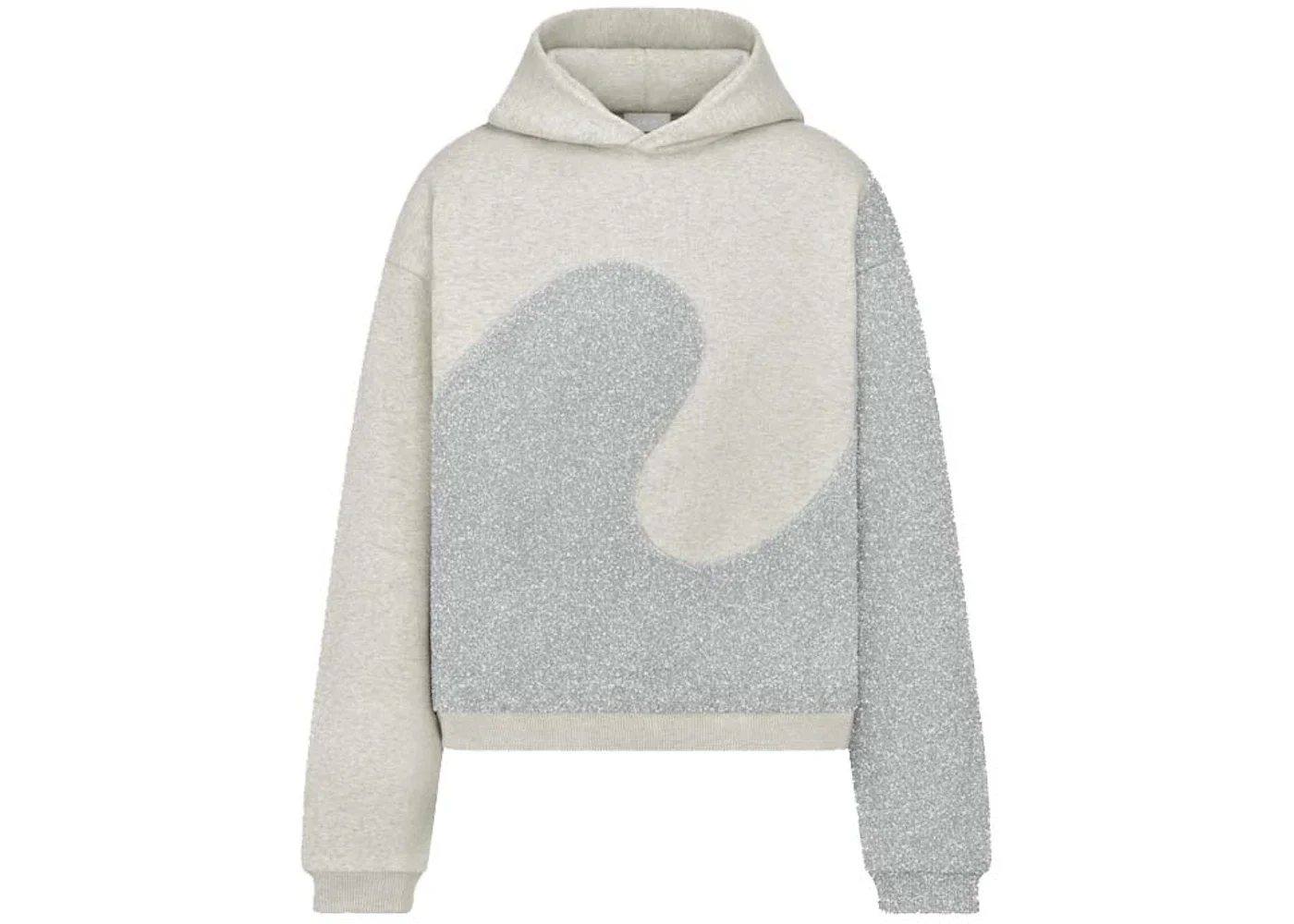 Dior x ERL Hooded Relaxed Fit Sweatshirt Gray Heathered Cotton Fleece - 1