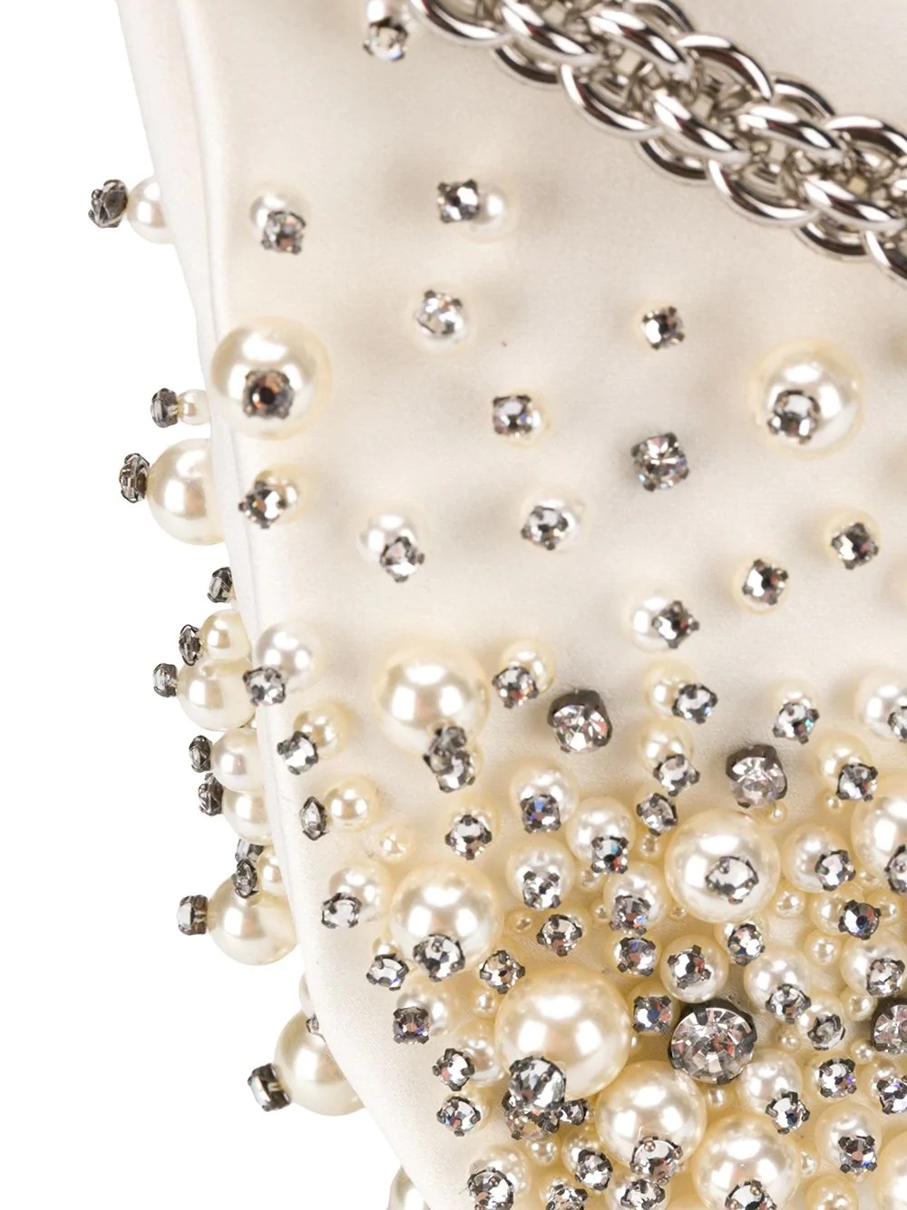 Callie crystal and pearl-embellished clutch bag - 4