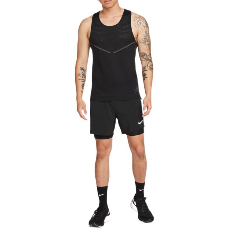 Nike Run Division Pinnacle Casual Breathable Quick Dry Solid Color Running Vest Black DM4776-010 - 3