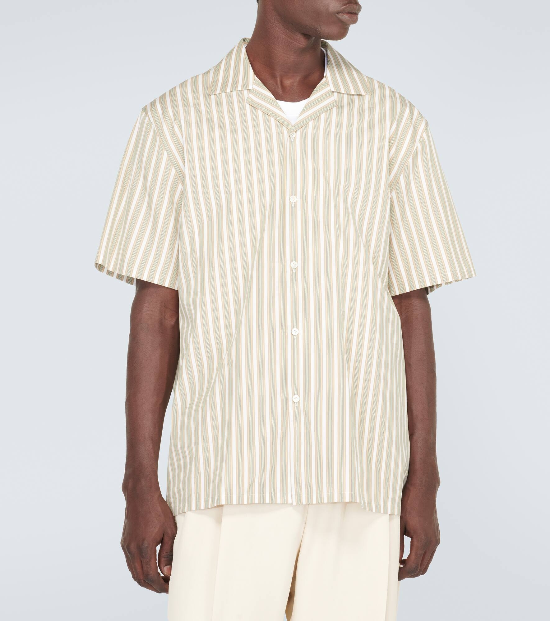 Striped cotton bowling shirt - 3