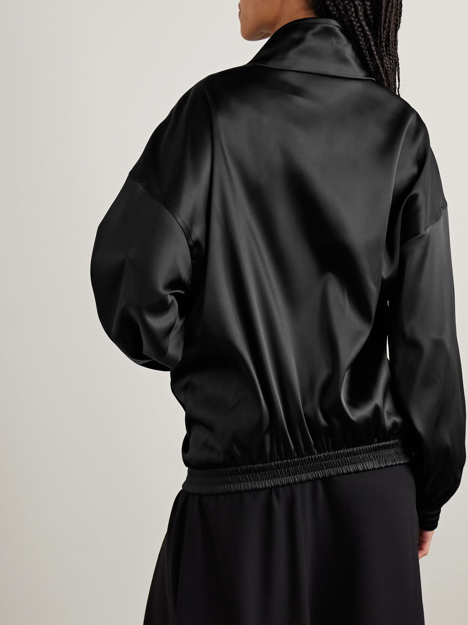 Satin track jacket Black - 4