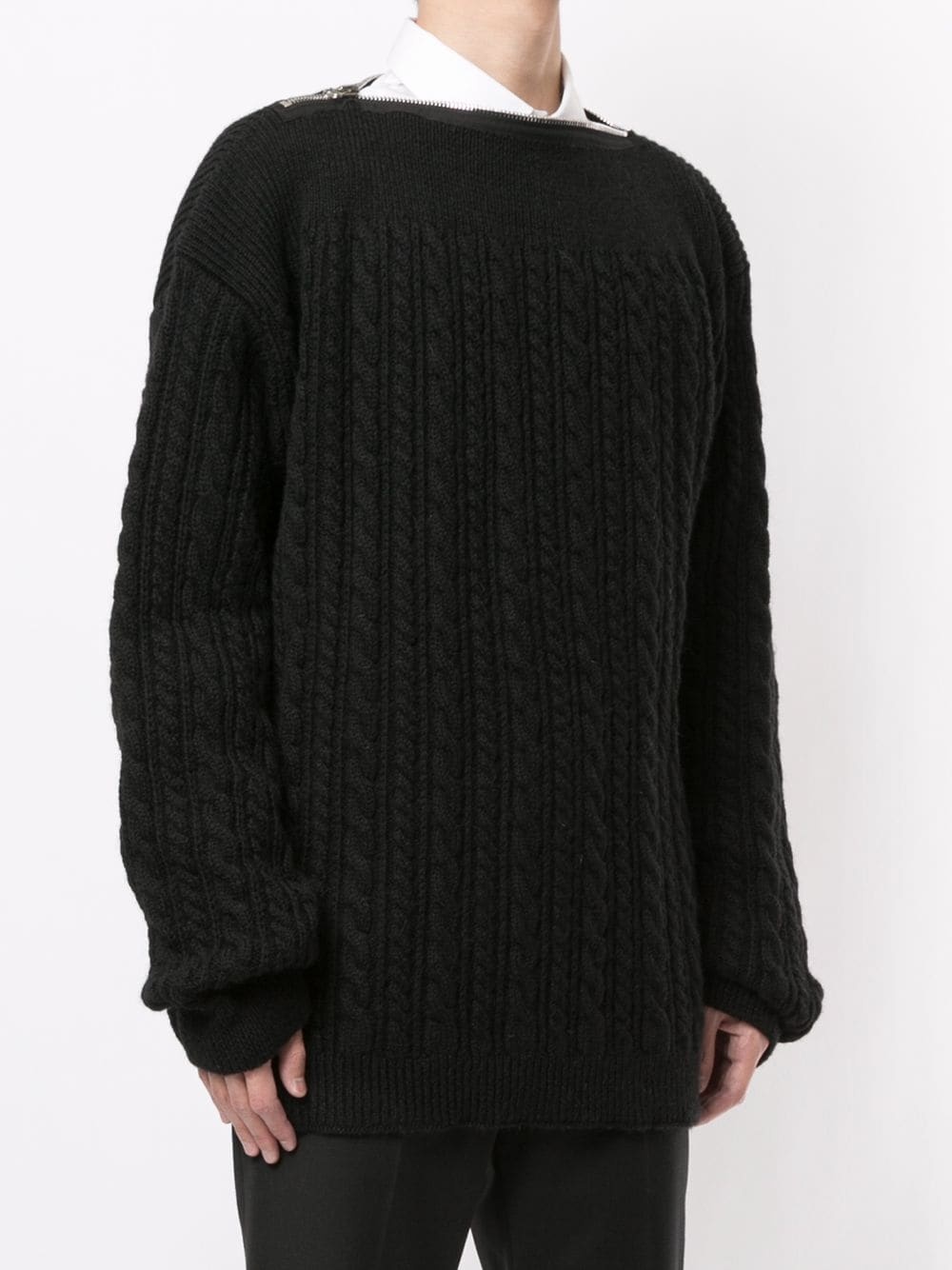 cable-knit wool jumper - 3