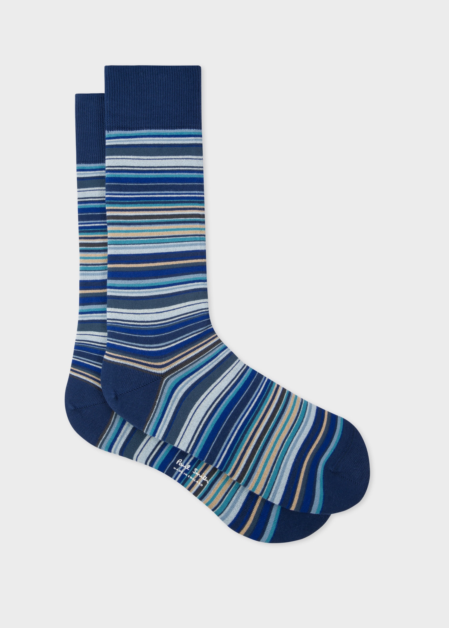 Blue 'Signature Stripe' Socks - 1