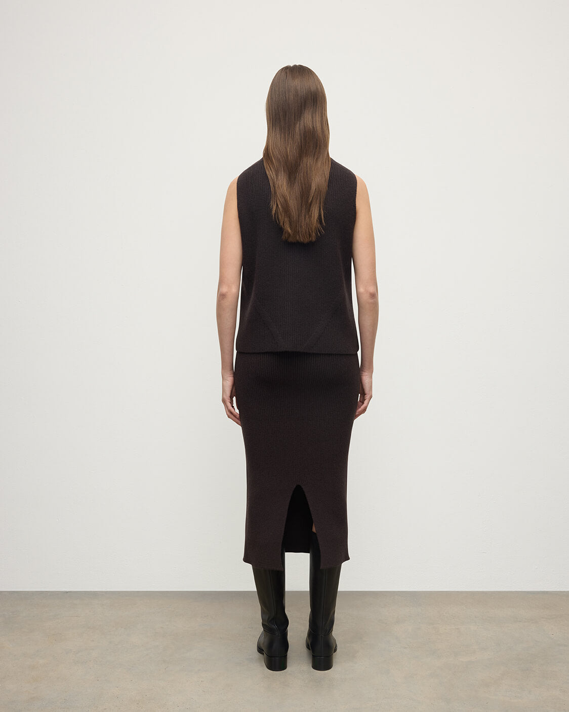 Cashmere Brown Midi Skirt - 4