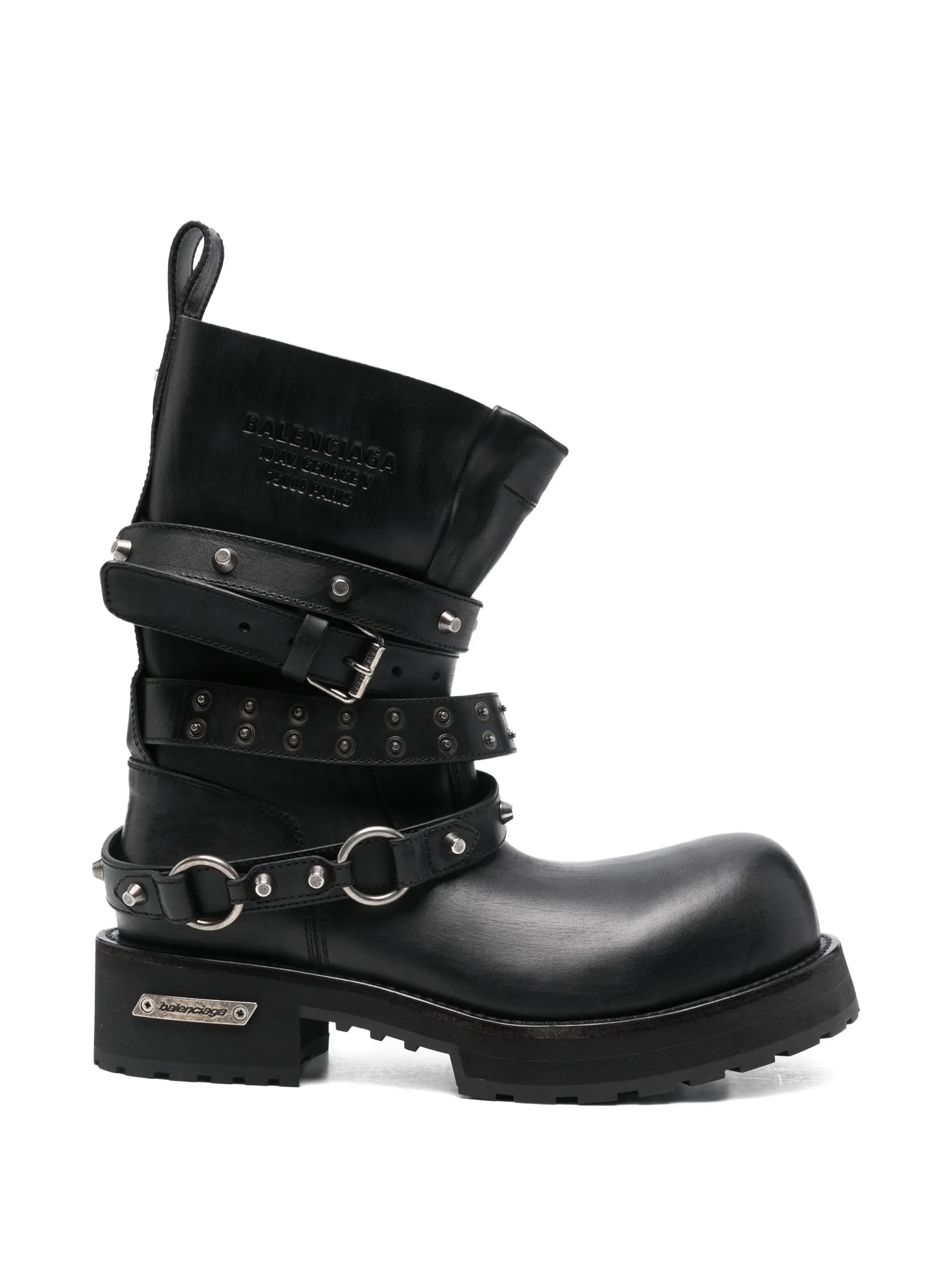 Balenciaga Venom City Studded Buckle Boots - 1