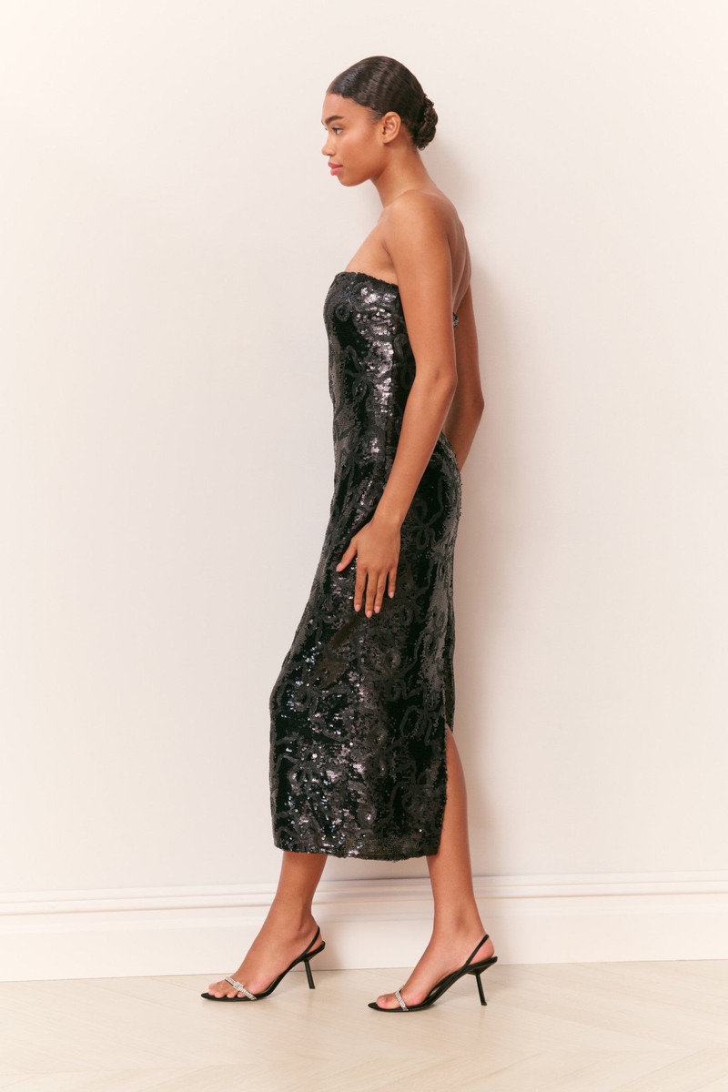 Stasia Sequin Winding Bow Midi Dress 4