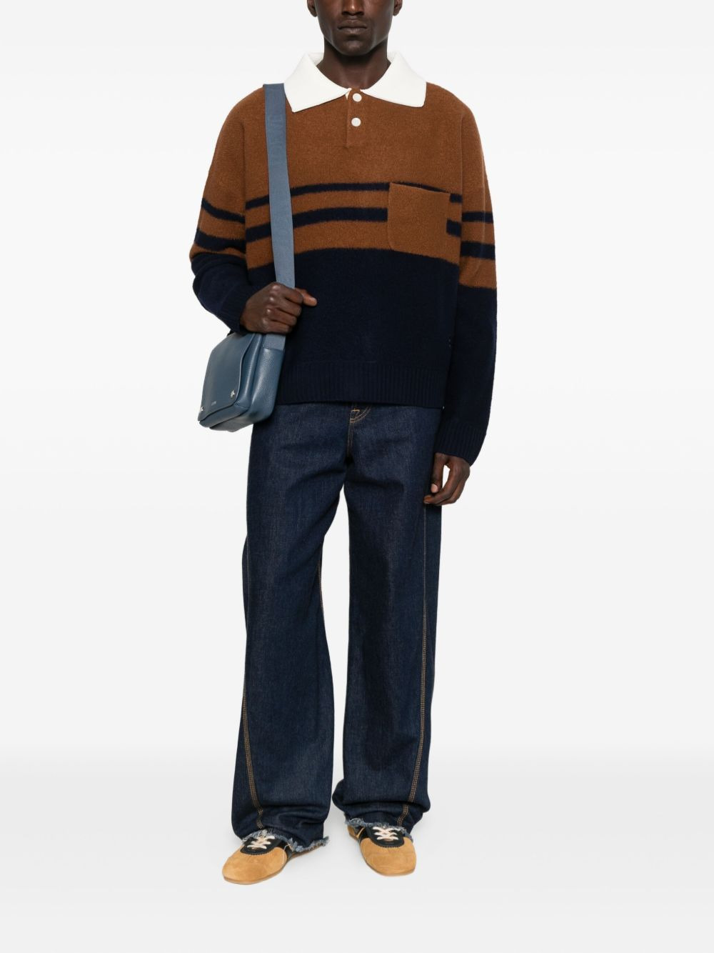 striped polo-neck sweater - 2