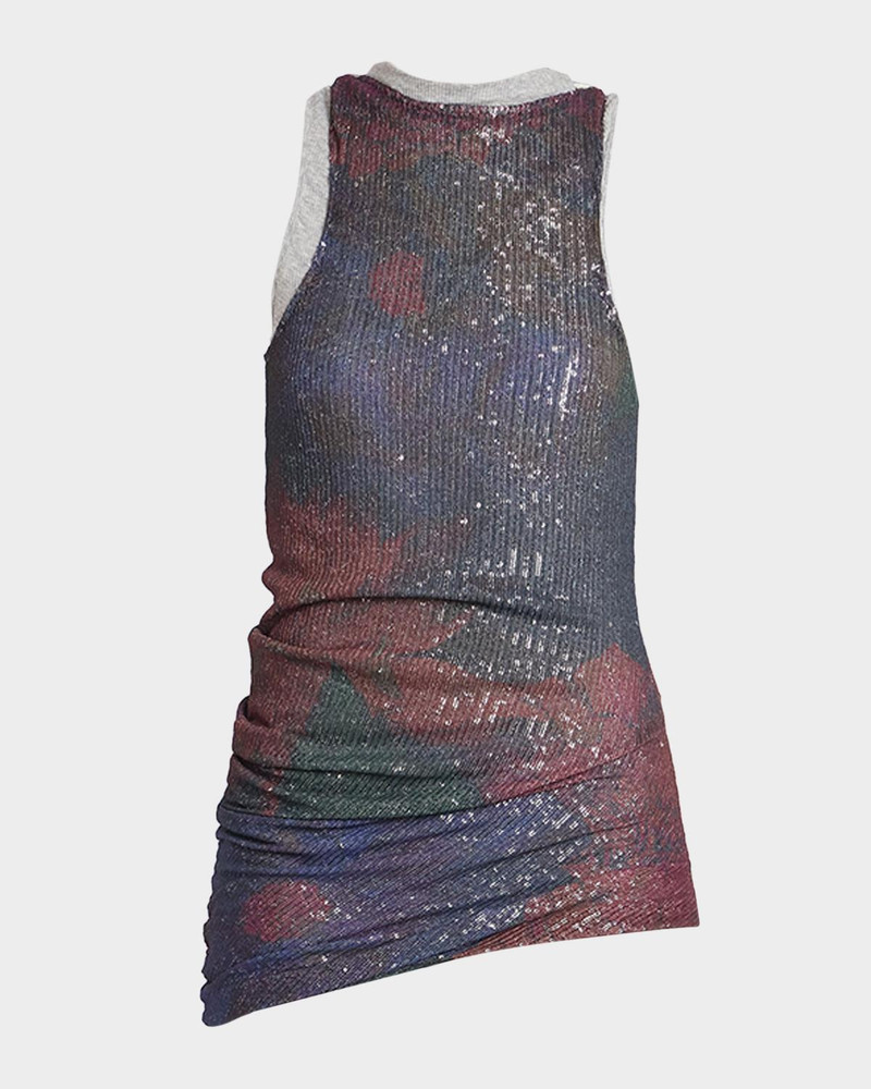 Sleeveless Sequin Draped Top 1