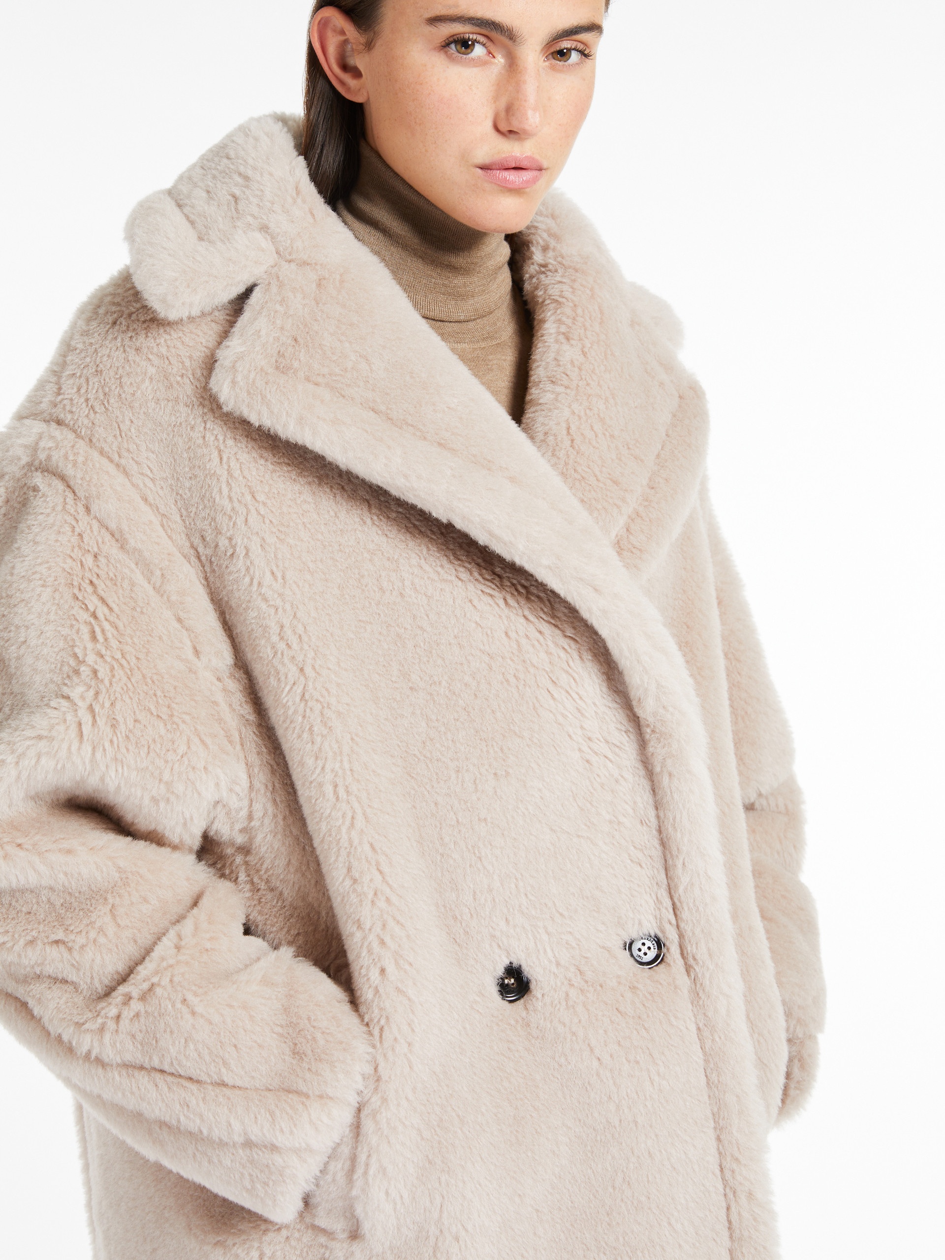 OLGA Short Teddy Bear Icon Coat in alpaca and wool - 5