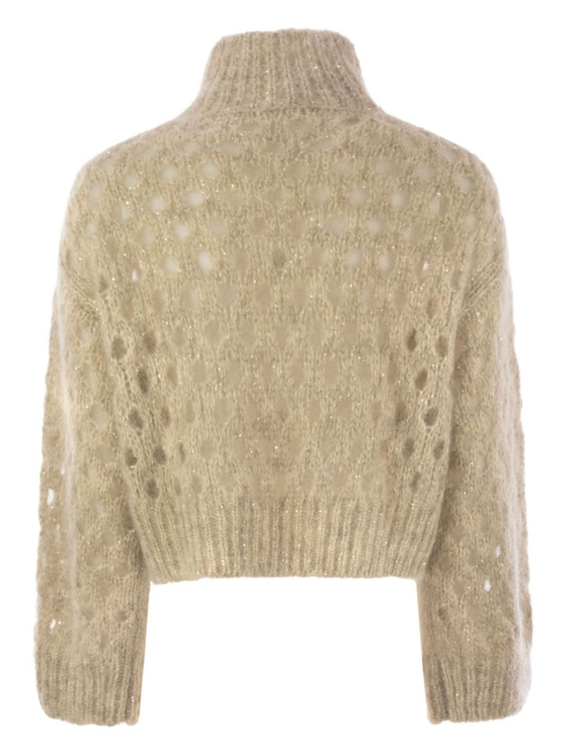 Brunello Cucinelli high-neck sequin-detail sweater outlook