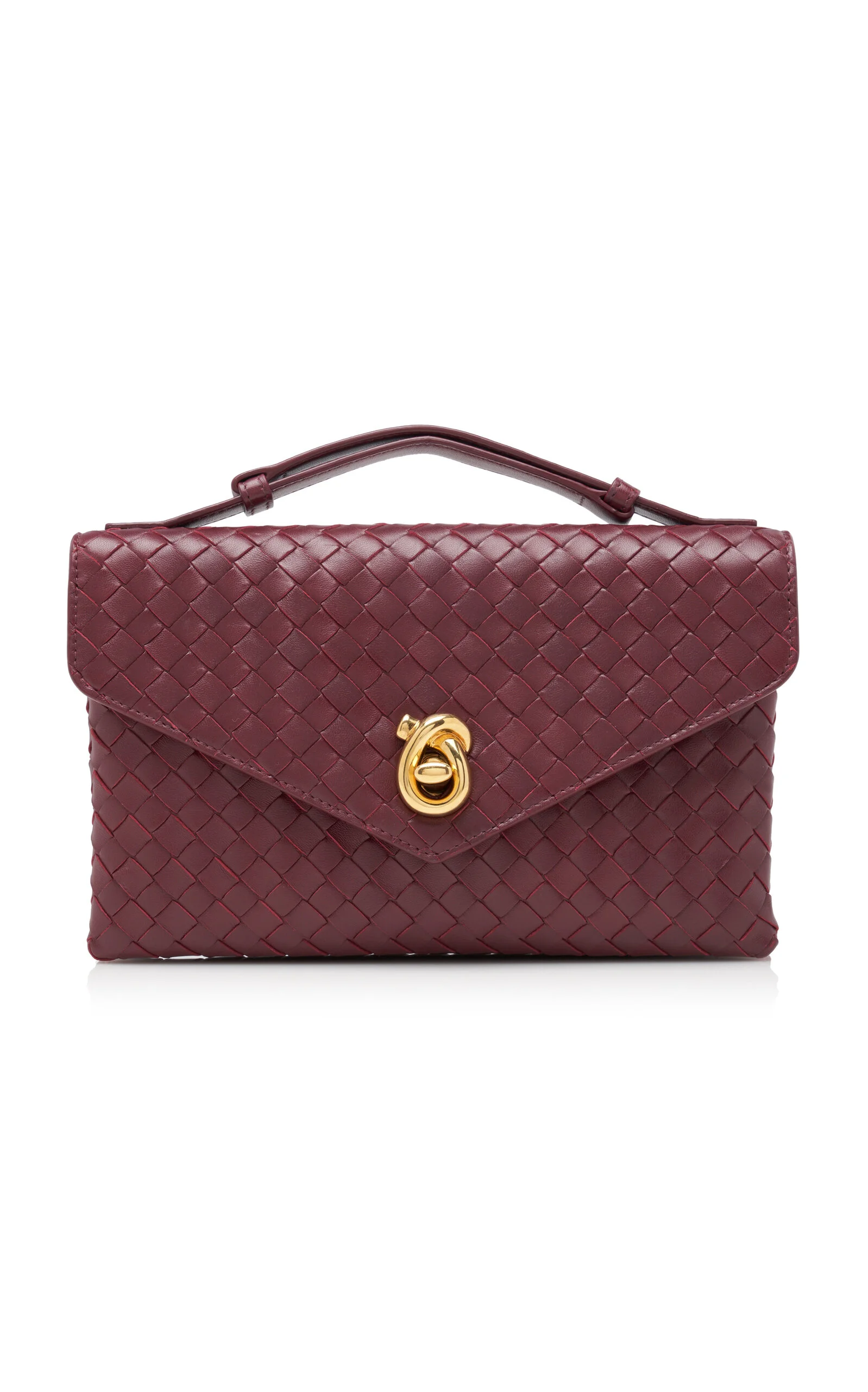 Knot Lock Intrecciato Leather Bag burgundy - 1