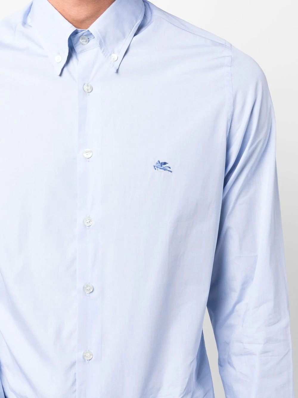 logo-embroidered cotton shirt - 5