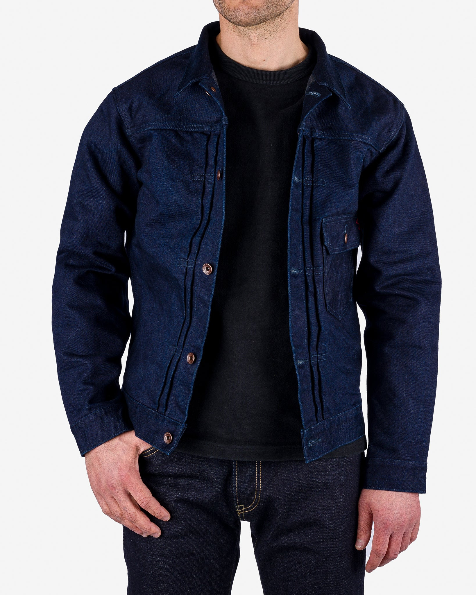 IHJ-140-IG 19oz Selvedge Denim Type I Jacket - Indigo/Grey - 2
