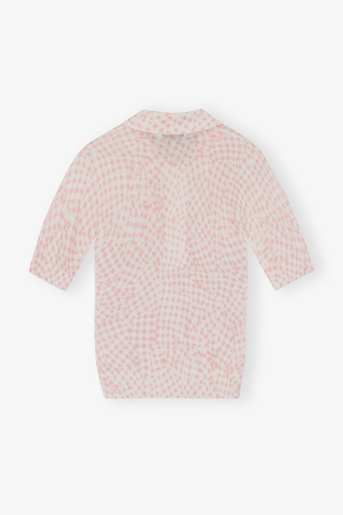 PINK SHEER COTTON PRINTED POLO SHIRT - 2