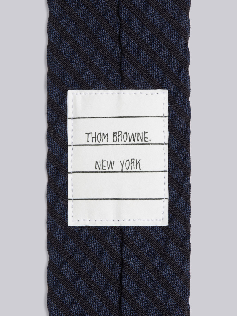 Thom Browne Navy Wool Engineered RWB Tie outlook