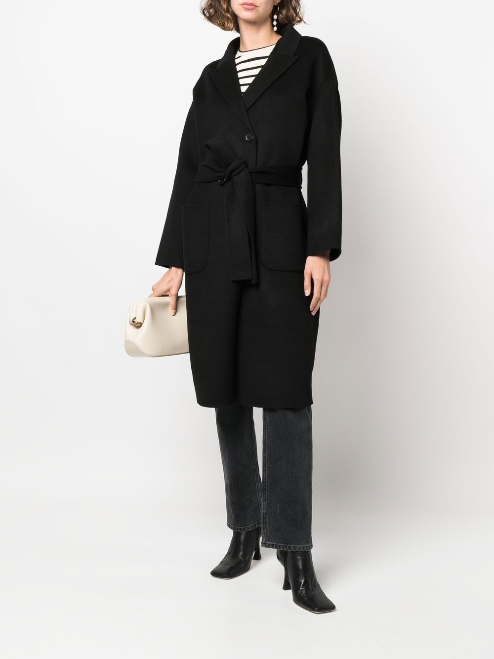 belted double-breasted coat - 2