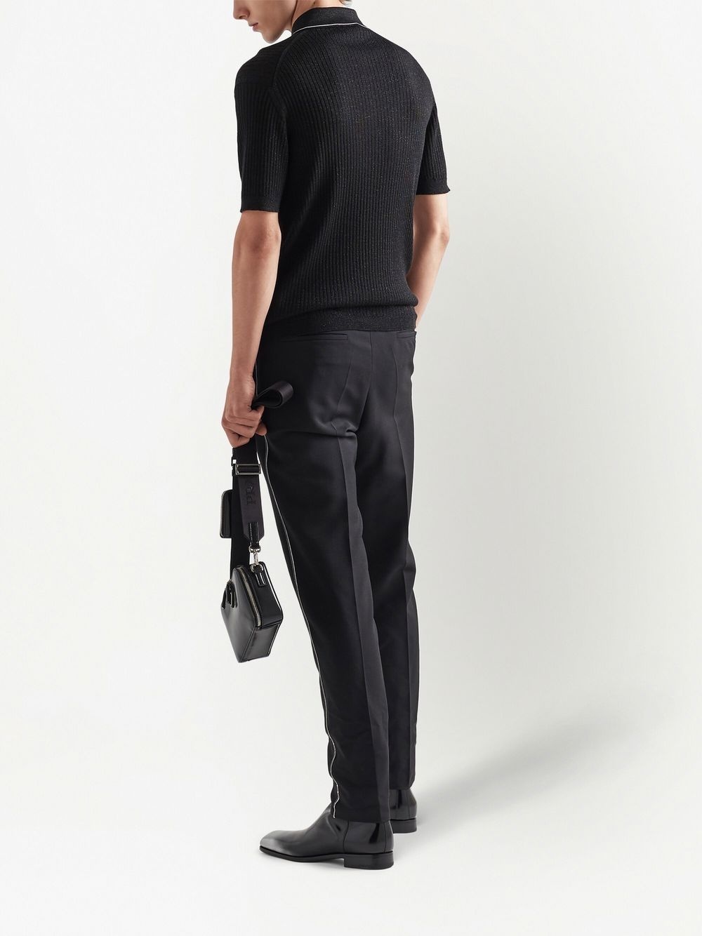 cashmere and lamé polo shirt - 3