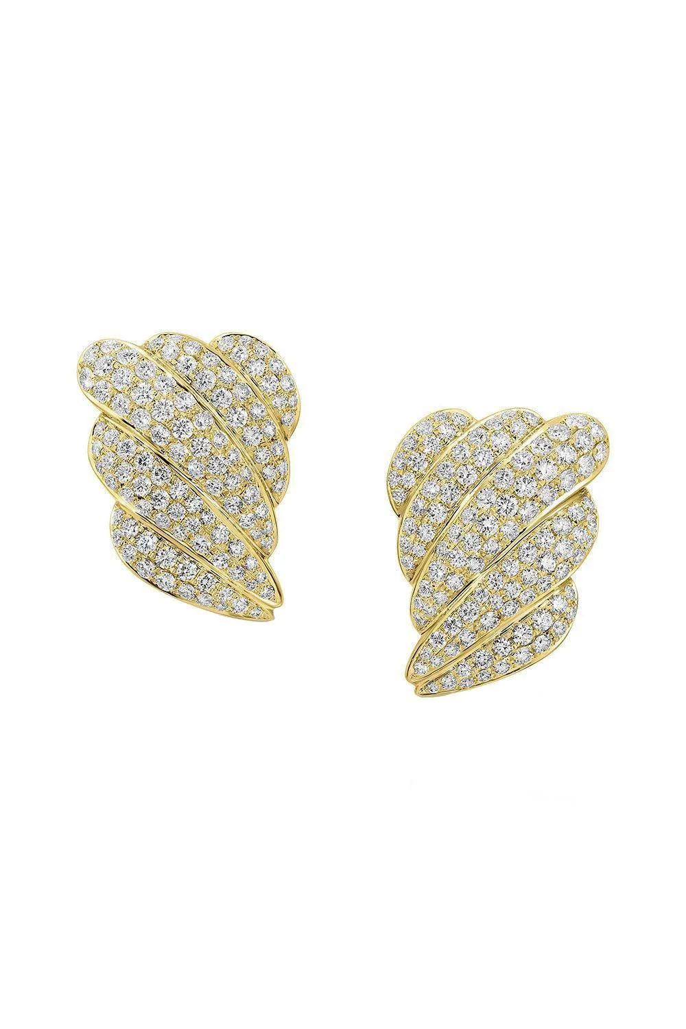 Large Diamond Croissant Earrings - 1
