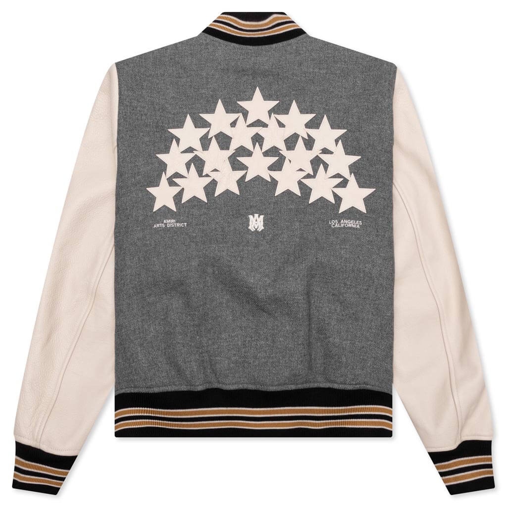 OVERSIZED STARS VARSITY JACKET - GREY - 2