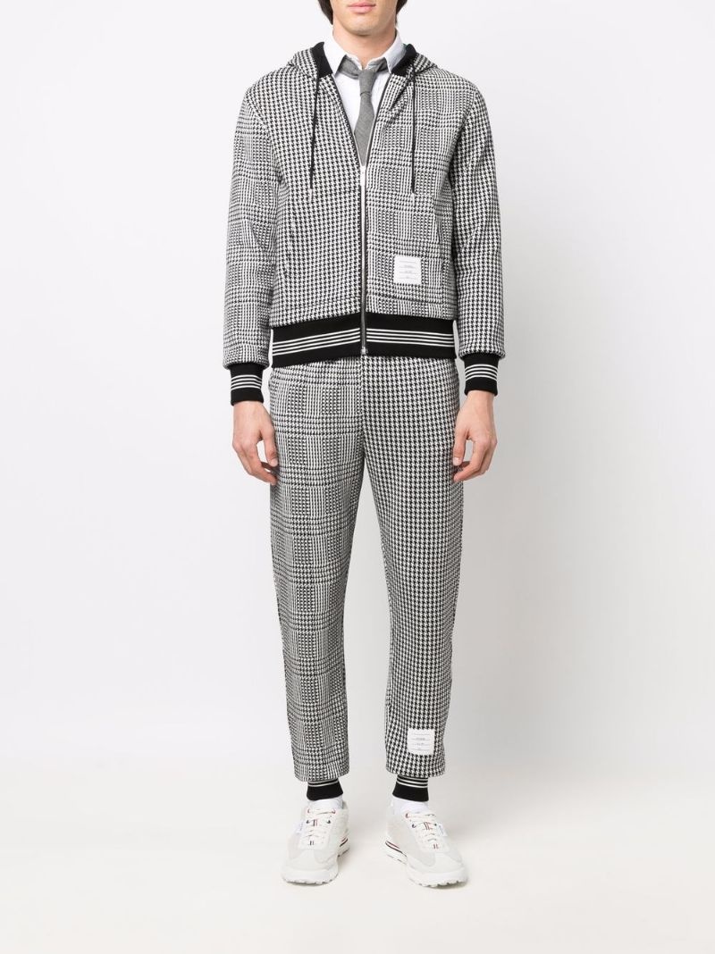 houndstooth print track pants - 2