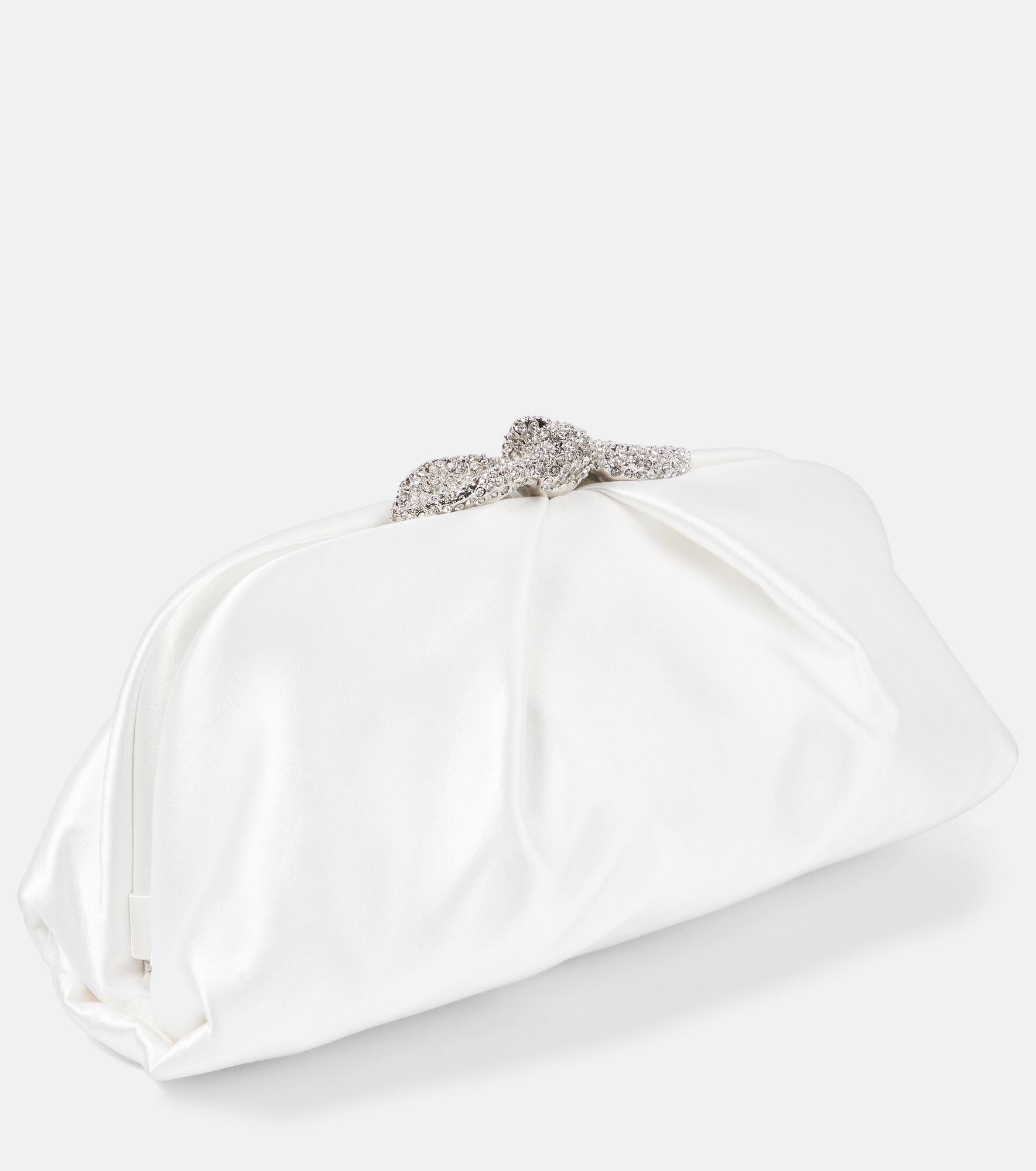 Bow Tie Small embellished satin clutch - 4