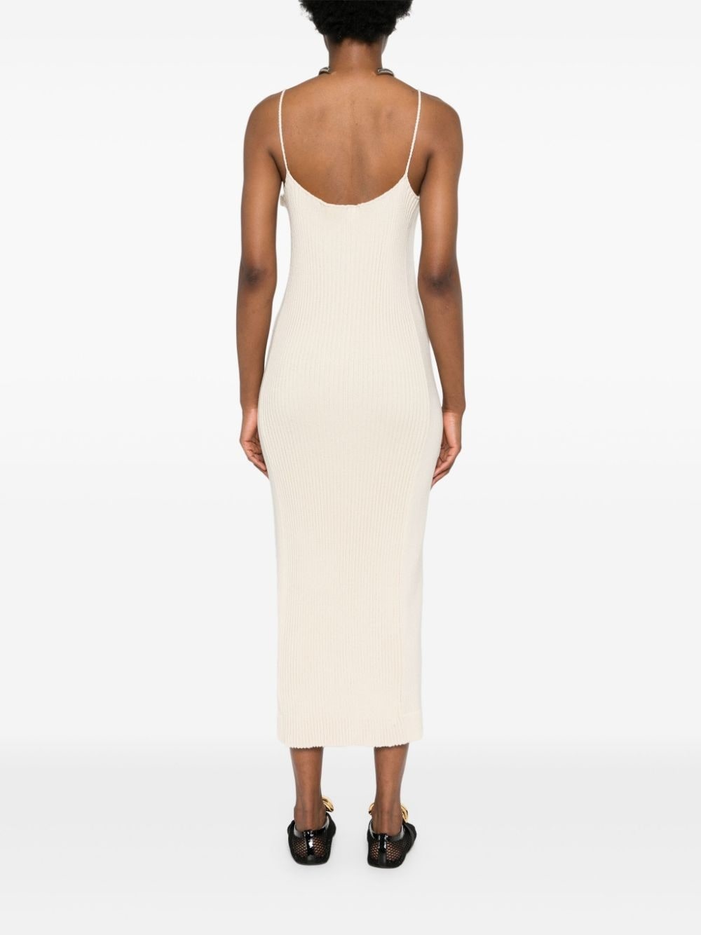ribbed-knit cotton maxi dress - 4