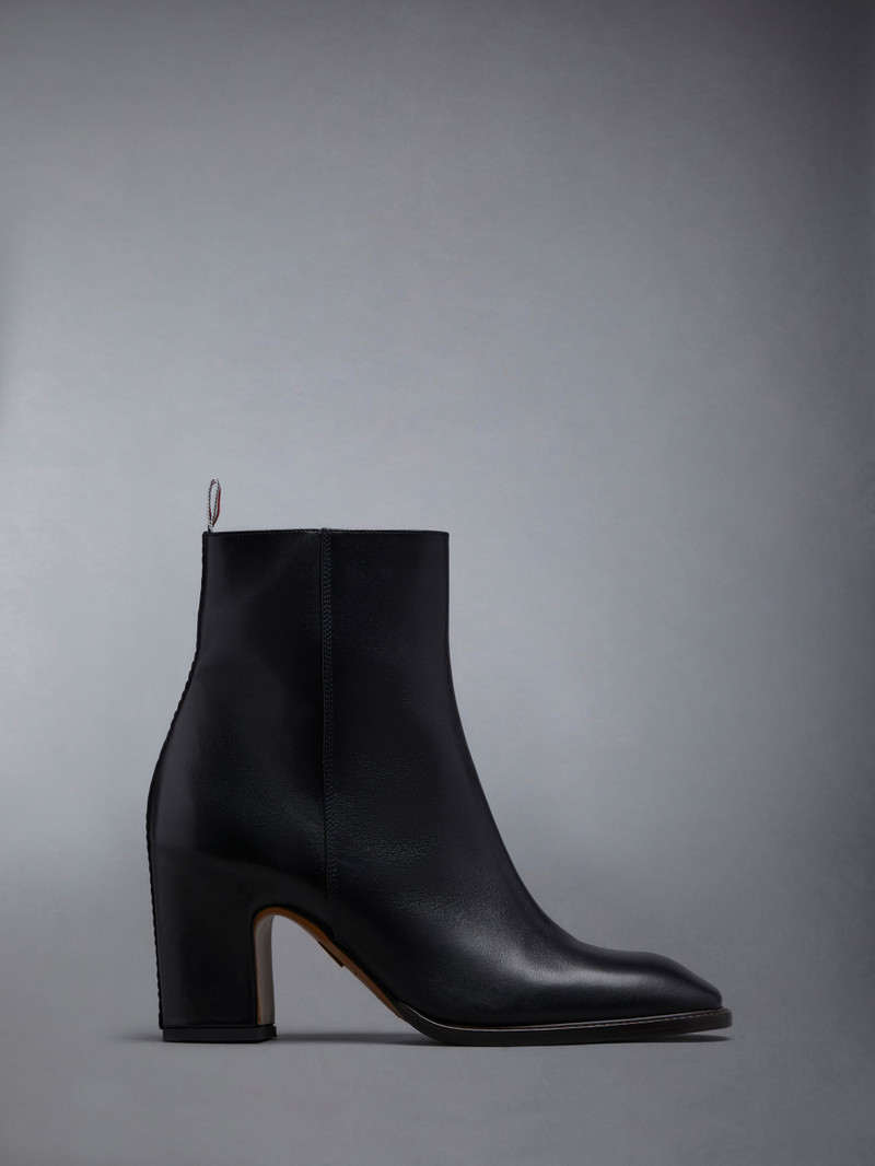 Box Calf Block Heel Ankle Boot 1
