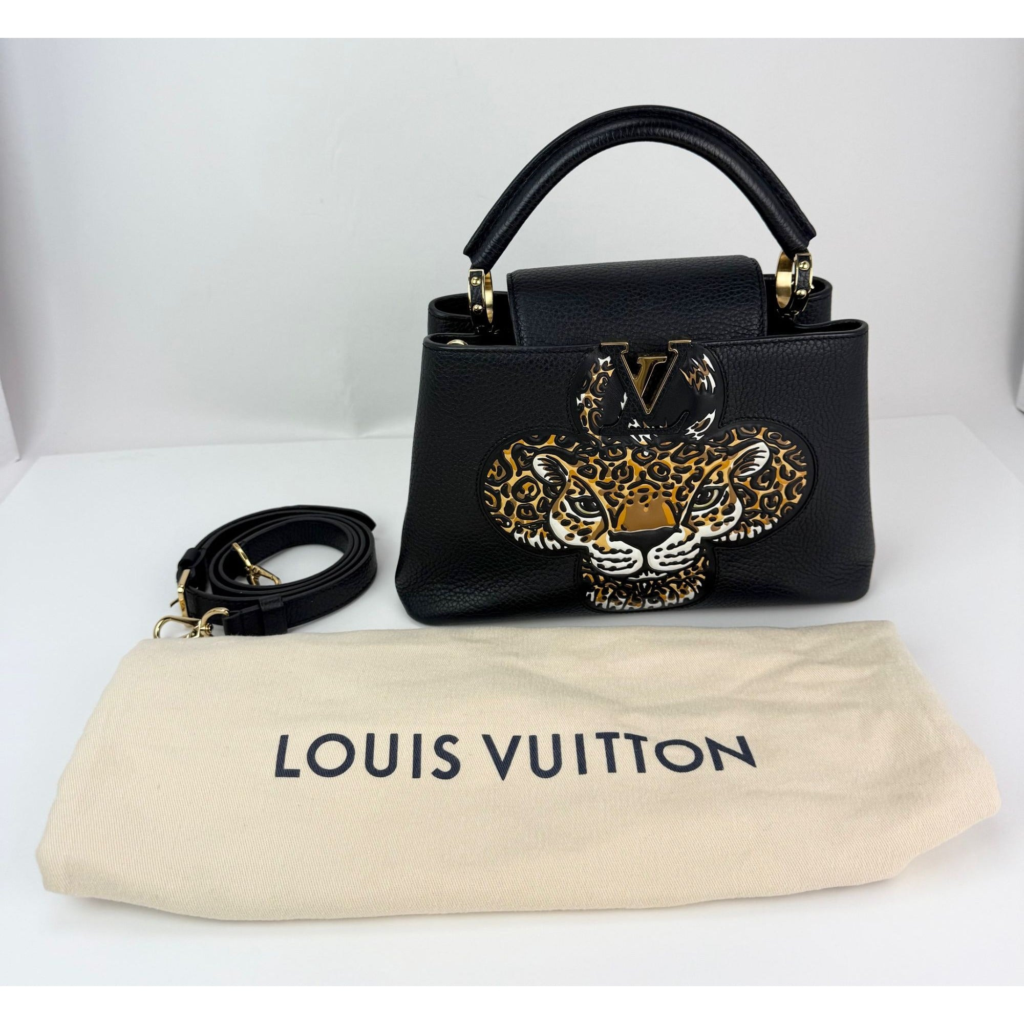 Louis Vuitton  Taurillon Capucines Trapped Leopard BB Black Shoulder Bag - 10