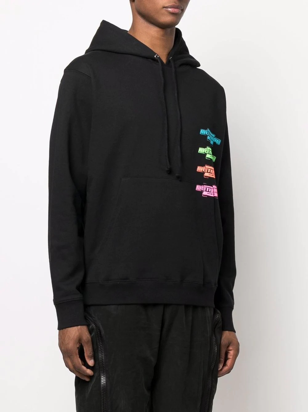 multi-logo cotton hoodie - 4