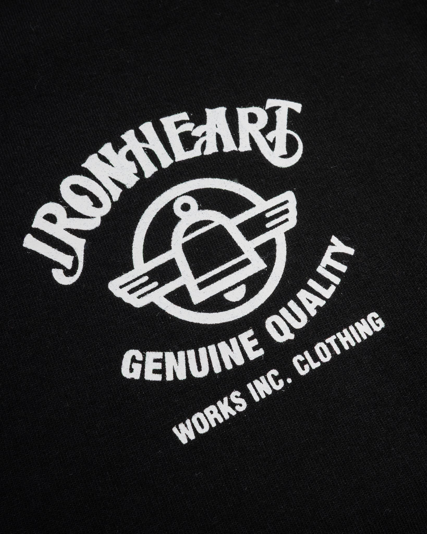 7.5OZ PRINTED LOOPWHEEL CREW NECK T-SHIRT - BLACK - 8