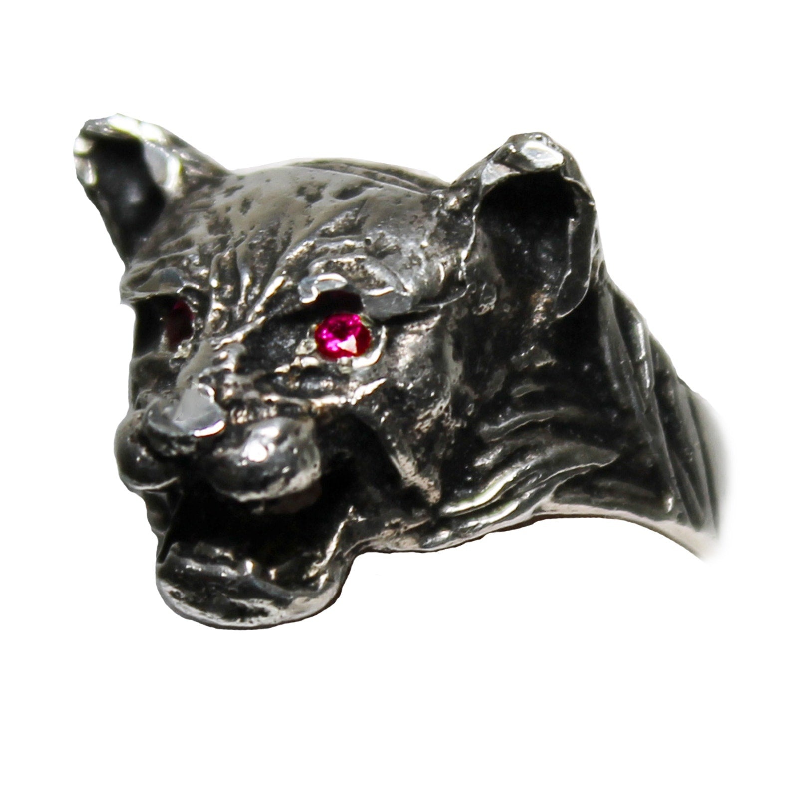 925 Silver - Feline Ruby Ring - 1