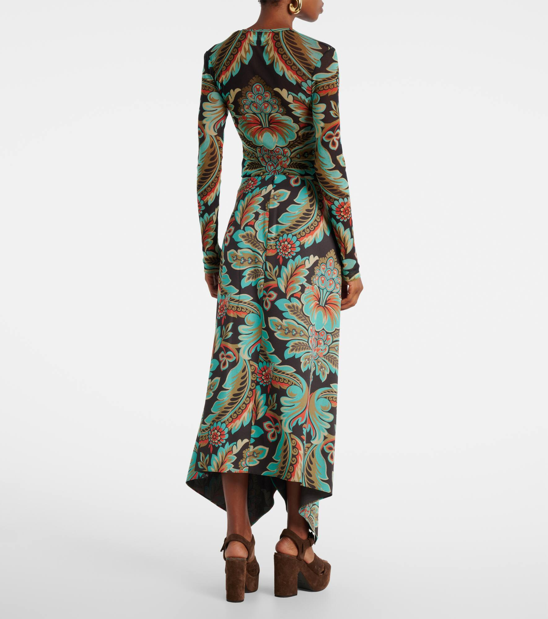Floral asymmetric wrap skirt - 3