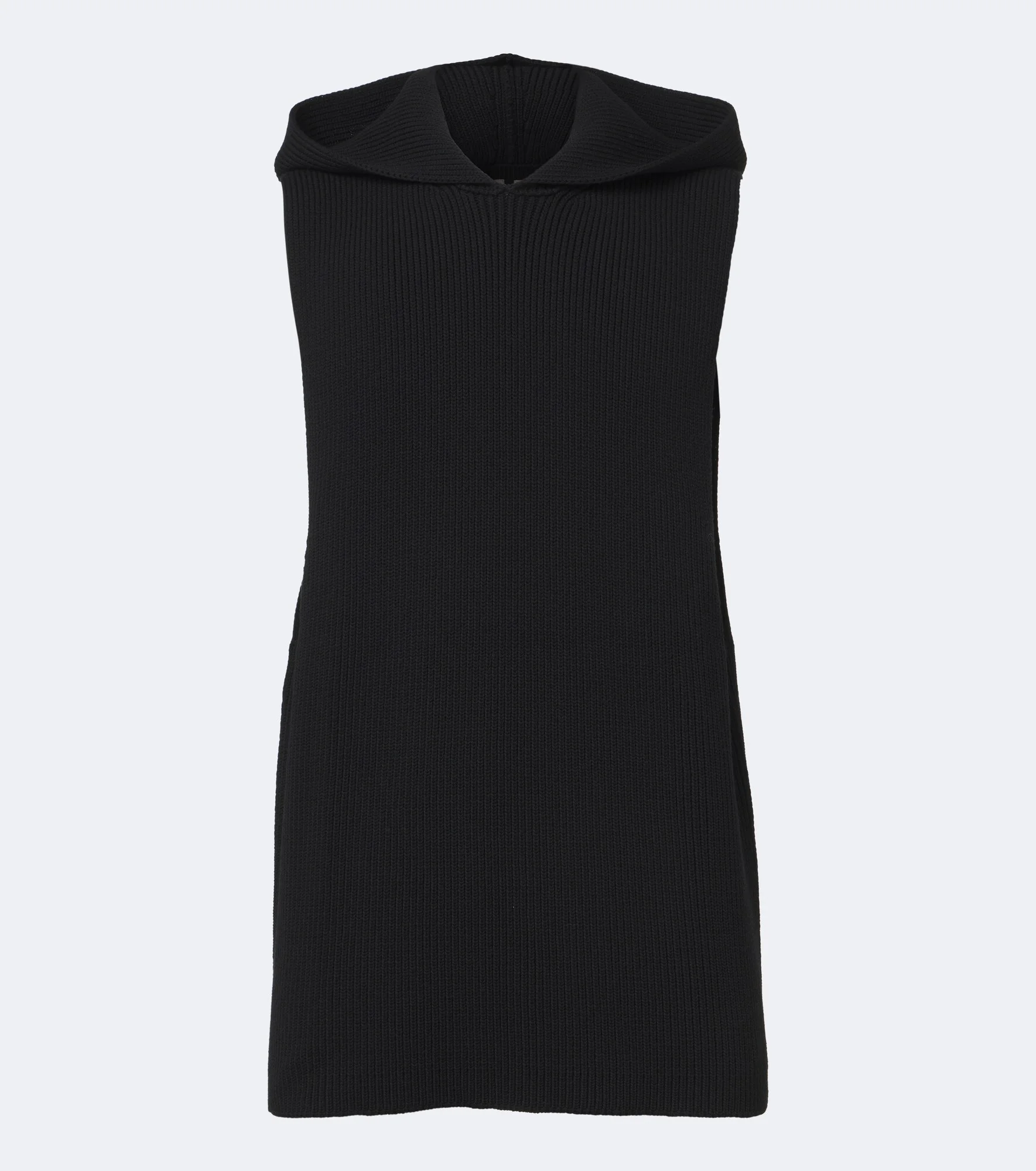 Hooded ribbed-knit virgin wool tank top - 1