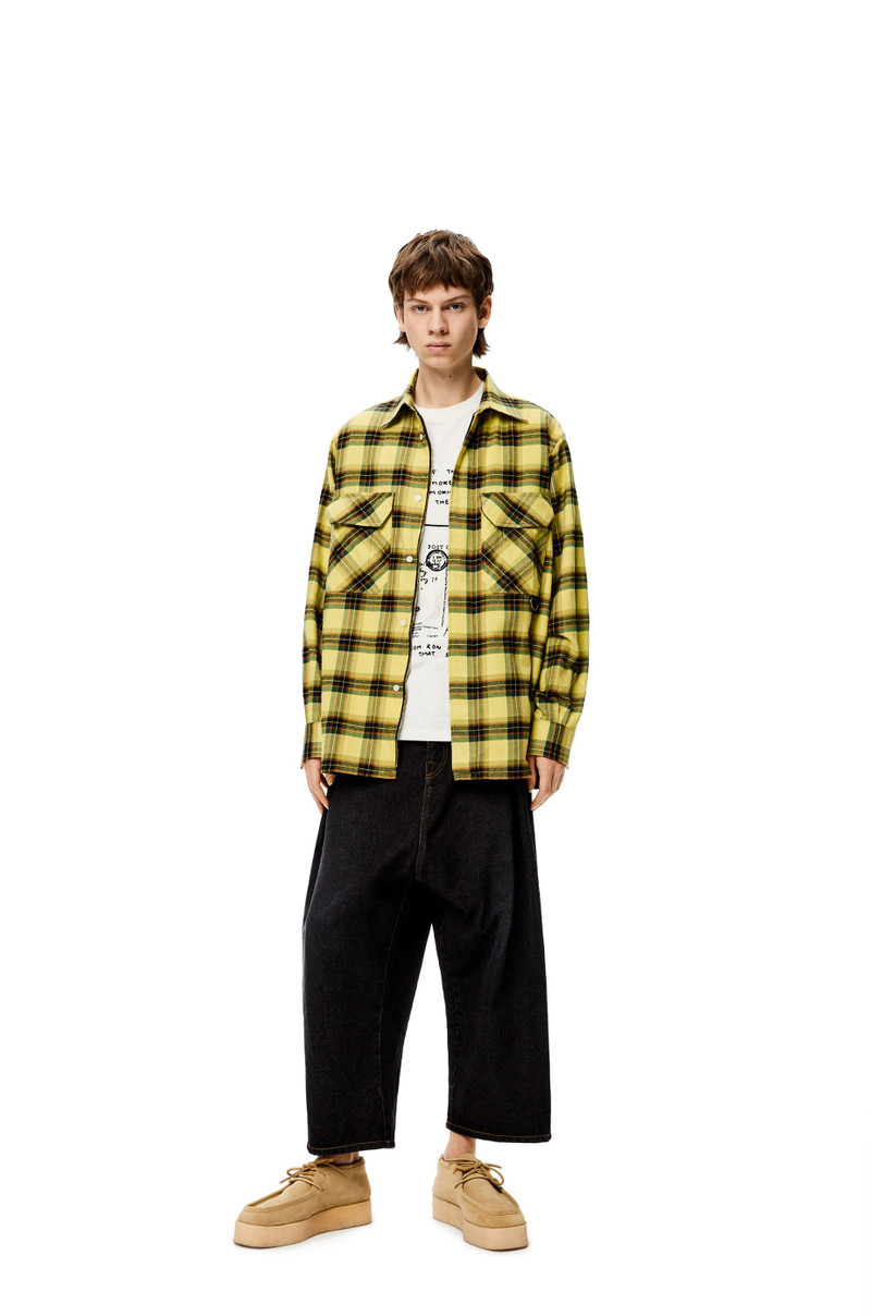 Loewe Check flannel zip shirt in cotton outlook