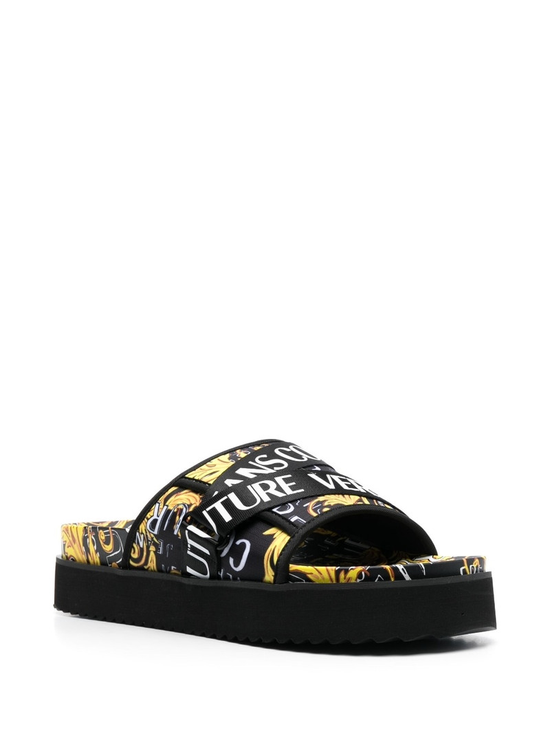 VERSACE JEANS COUTURE Barocco logo-print slides outlook