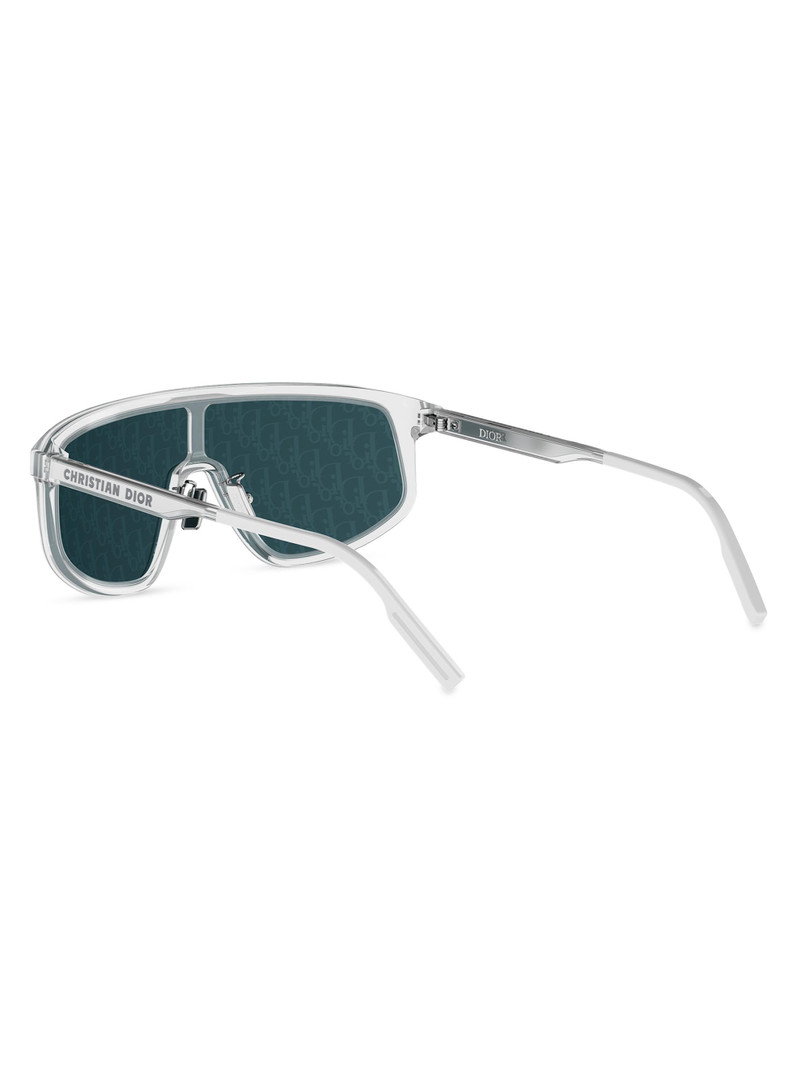 Men's DiorTag M1U 134MM Shield Sunglasses - Crystal Blue 4