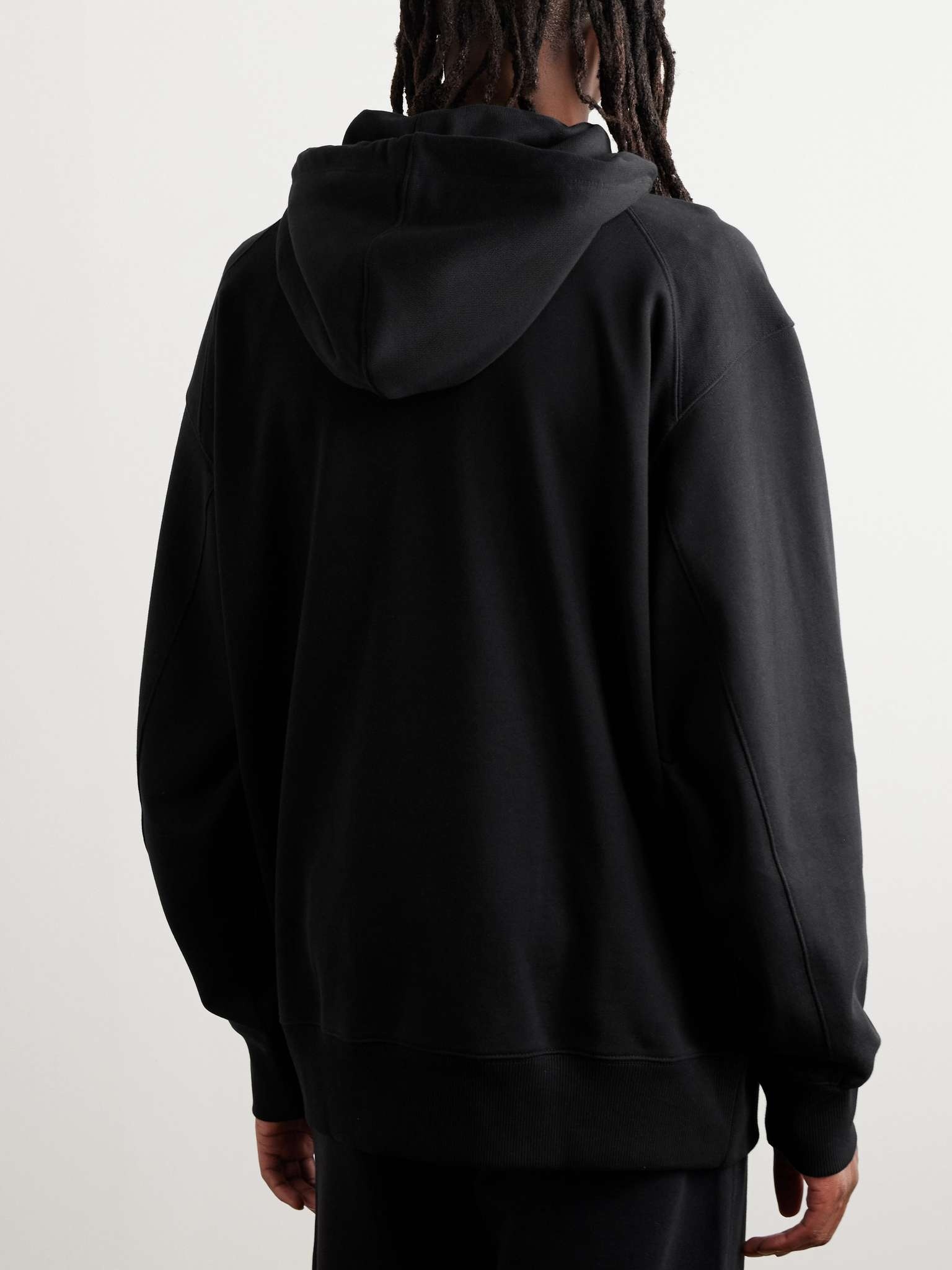 Logo-Print Stretch Organic Cotton-Jersey Hoodie - 3