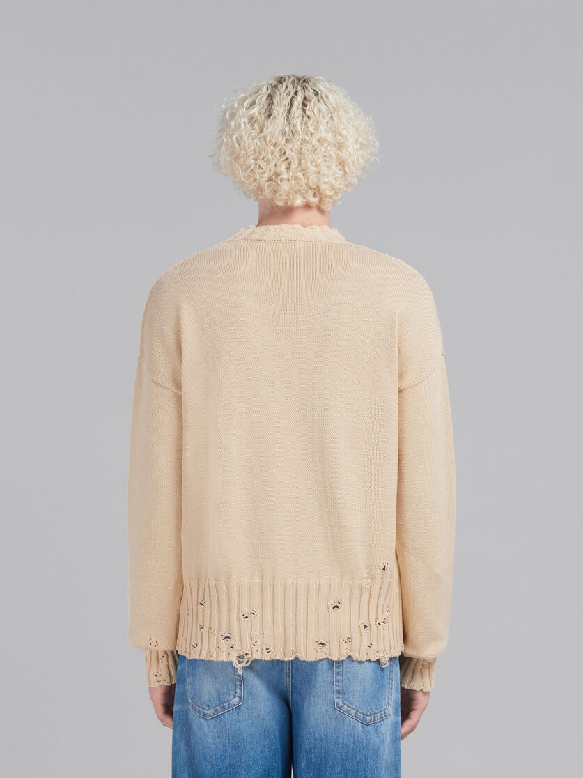 WHITE TWISTED CREWNECK SWEATER - 3