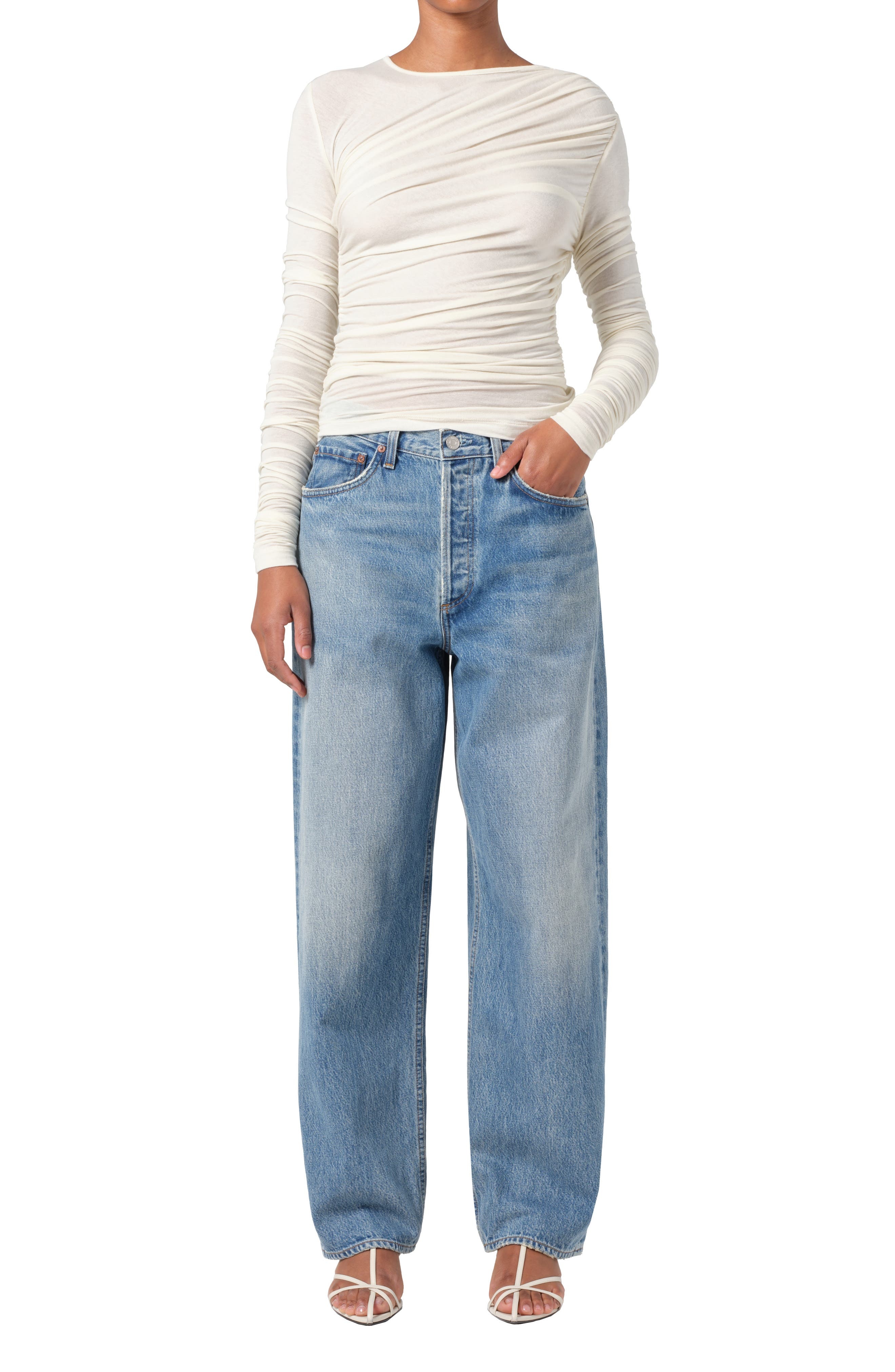 AGOLDE Henson Mid Rise Baggy Jeans in Intuition at Nordstrom - 5
