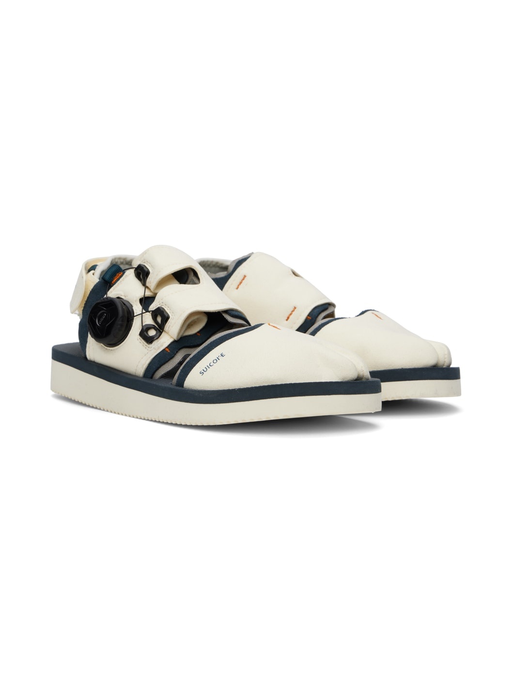 Navy & Off-White HAKU-ab Sandals - 4