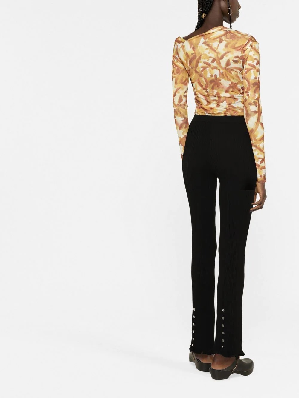 knitted flared trousers - 4