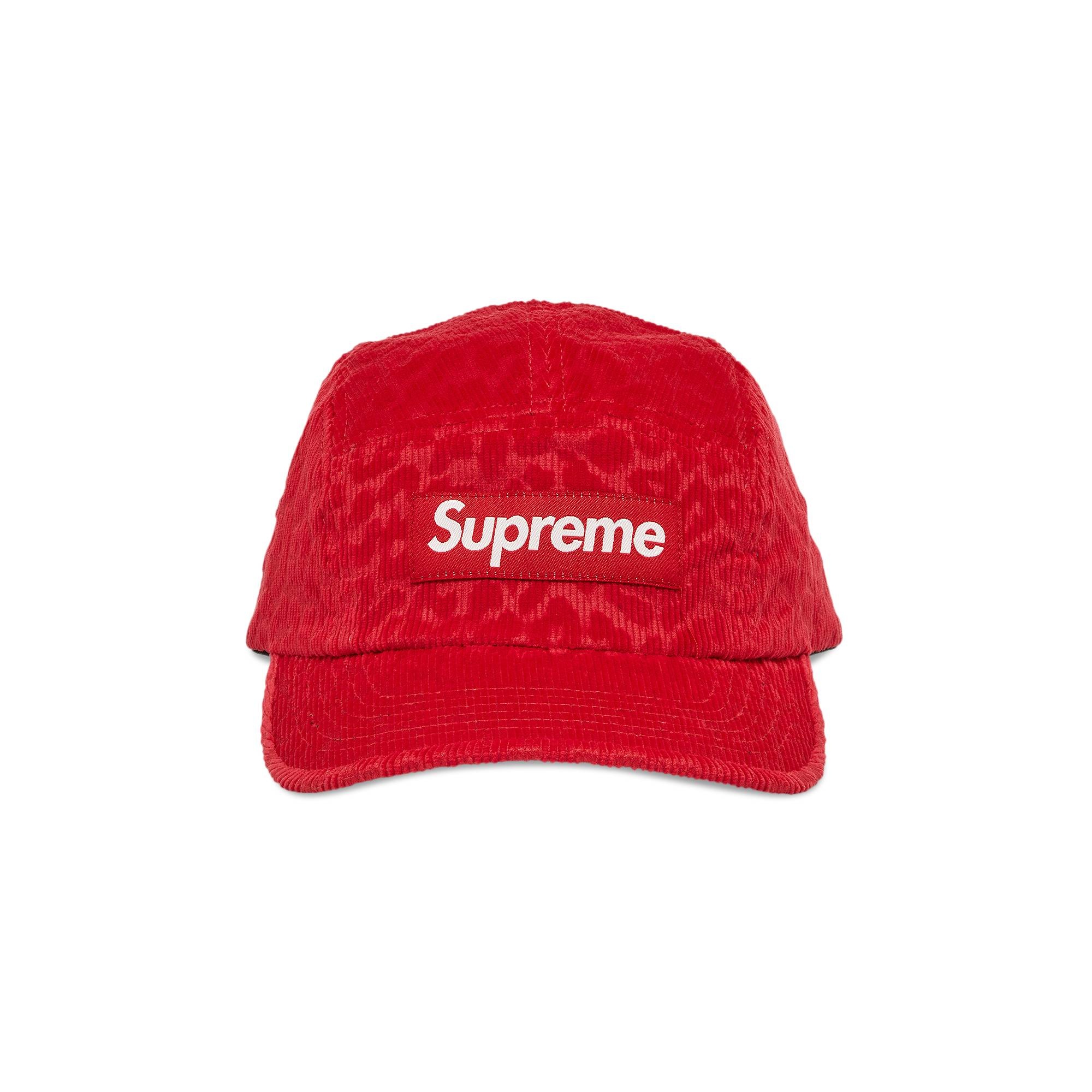 Supreme Leopard Corduroy Camp Cap 'Red'