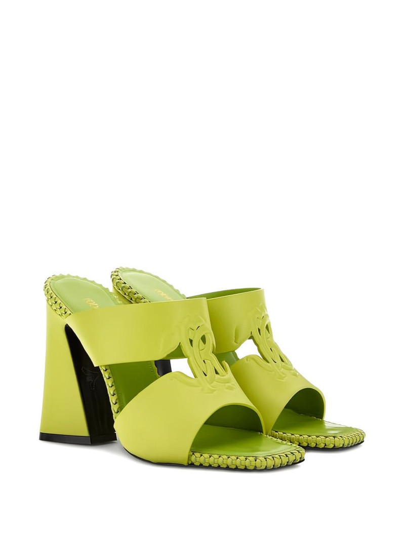 Roberto Cavalli braided-trim block-heel sandals outlook