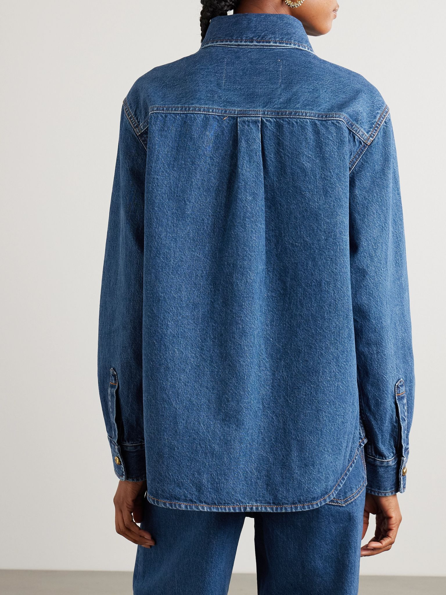 Nariida Berber embroidered denim shirt Mid denim - 4
