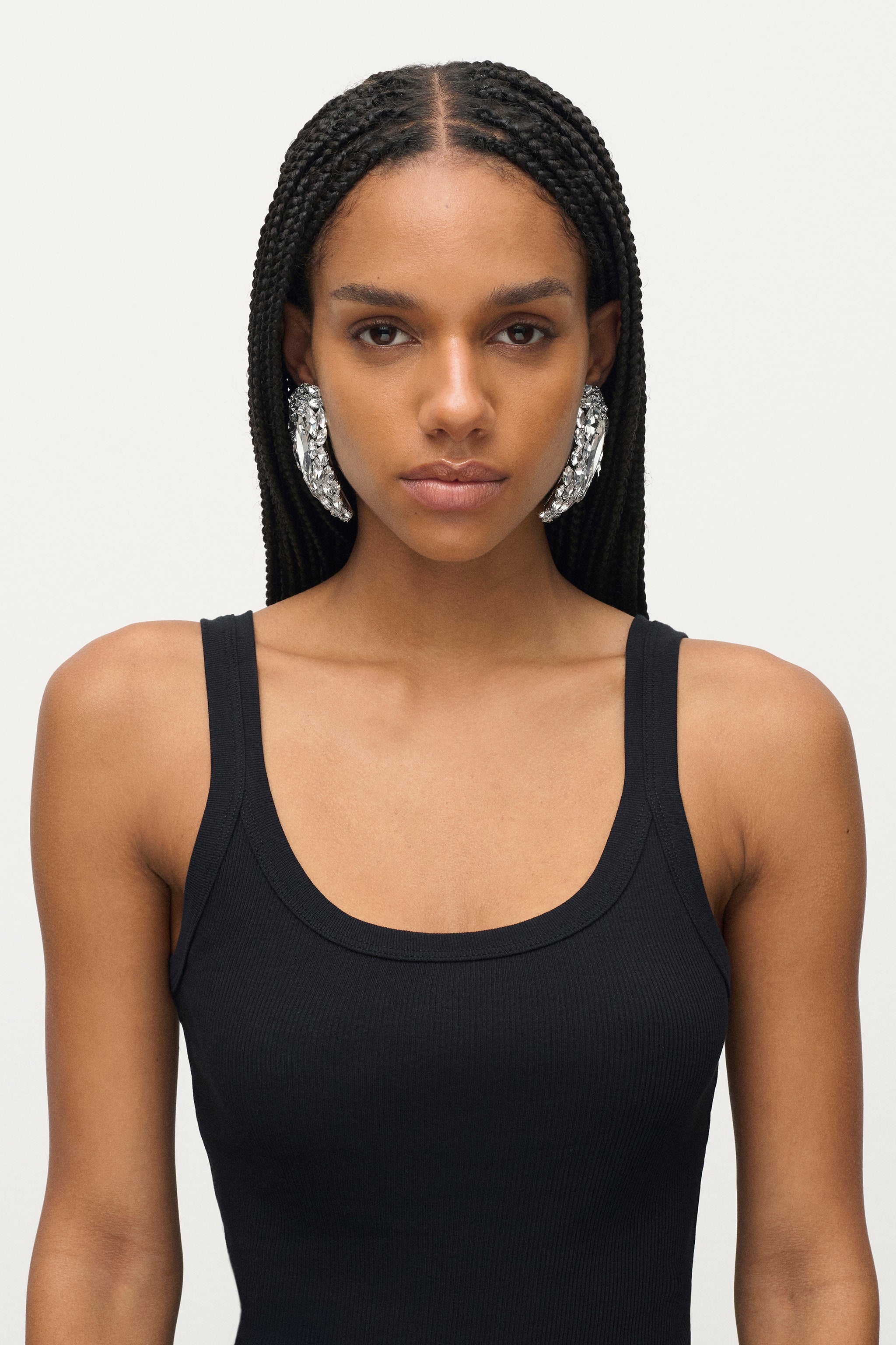 CRYSTAL CLUSTER TRIANGLE EARRINGS - 2