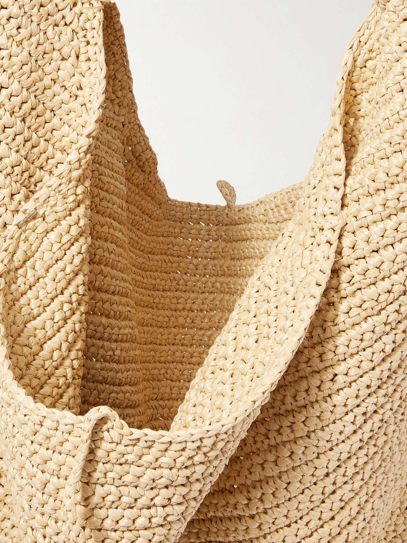 Olivia large raffia shoulder bag Beige - 5